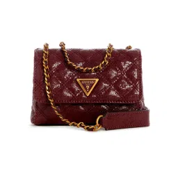 guess fashion Guess Burgundy Textured Sling Bag-picture-17