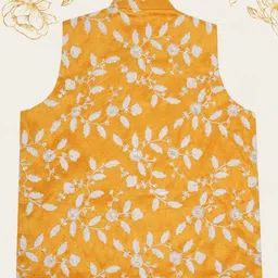 Little Bansi Boys Floral Thread Work Embroidered Nehru Jackets image 2