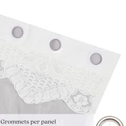 Kuber Industries White 6 Pieces Self Design Cotton Window Curtains image 3