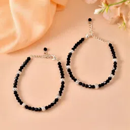 Sangria Silver-Plated Artificial Beads Anklet-image-31