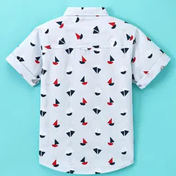Jash Kids Half Sleeves Shirt Boat Print - Blue image 2