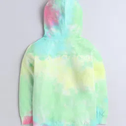 BUMZEE Looper Full Sleeves Text Printed & Tie Dye Hooded Sweatshirt - Multi image 3