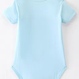 BLUSHES Christmas Theme 100% Cotton Half Sleeves Oh Deer Christmas Is Here Text Printed Onesie - Blue image 3