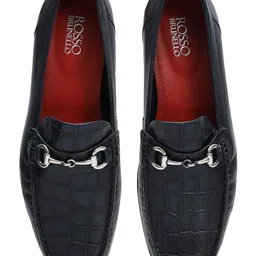ROSSO BRUNELLO Men Textured Leather Formal Loafers image 2