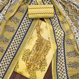 SHADOW & SAINING Printed Pure Cotton Unstitched Dress Material-picture-25