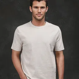 RARE RABBIT Men Monochrome Raw Edge T-shirt image 1