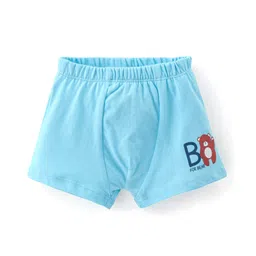 Babyhug 100% Cotton Antibacterial Trunk Briefs Stripes & Lion Print Pack of 3- Blue & Green image 4