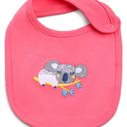 Babyhug Cotton Snap Buttons Closure Bibs Animal Print Pack of 2 - Pink image 4