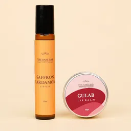 The Bare Bar Set Of 2 Gulab Lip Balm & Saffron Cardamom Lip Oil - 10 g Each image 2