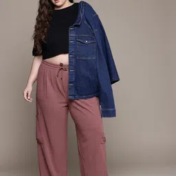 The Roadster Lifestyle Co. Plus Size Cargo Trousers-image-79