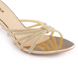 Rocia Women Strappy Diamond Embellished Block Sandals image 4