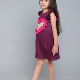 Pink Chick Colourblocked Flutter Sleeve A-Line Dress image 4