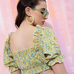 Tokyo Talkies Women Abstract Printed Square Neck Top image 4