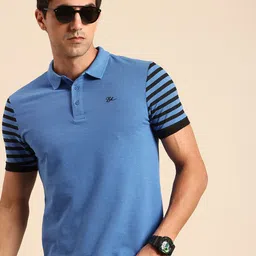 Being Human Striped Polo Collar Pure Cotton T-shirt-picture-10