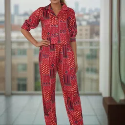 BAESD Printed Three Quarter Sleeves Shirt & Trouser Co-Ords image 1