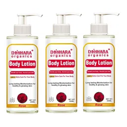 Donnara Organics Set Of 3 Rose Body Lotion For Healthy & Glowing Skin - 200 ml Each-picture-32
