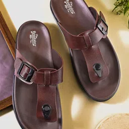 The Roadster Lifestyle Co Men Textured Slip-On Comfort Sandals With Buckle Details-image-90