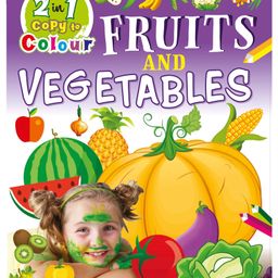 Sawan 2 in 1 Fruits and Vegetables Copy to Colour Book - English-picture-8