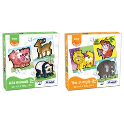 Frank 6 in 1 ComboJigsaw Puzzles Wild Animals And The Jungle Yellow Pack of 2 - 10228-image-6