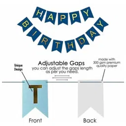 Bubble Trouble 61 Pc Birthday Party Decorations Kit Navy Blue Happy Birthday Banner 60Pc Premium Blue White & Red Metallic Balloons for Boys girls Kids Baby Birthday Decoration Items | Birthday Decoration Combo image 3