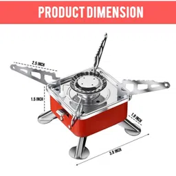 ARCADE TOYS Portable Camping Gas Stove for Travel Stainless Steel Body Folding Furnace Cooking Stove Lightweight Gas Burner (Multicolour) image 3