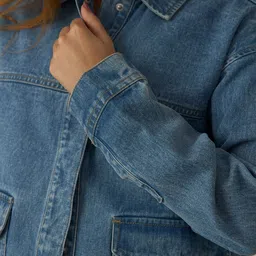 Virgio Heather Drop Shoulder Trucker Jacket image 4