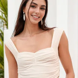 Stylecast X Slyck Women Sweetheart Neck Ruched Tank Crop Top-picture-10