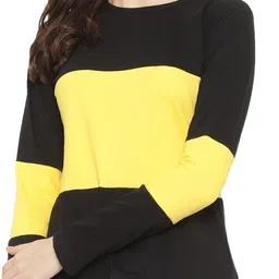 DEEPMAYRA COLLECTION Women Colourblocked Round Neck Cotton T-shirt-image-7