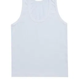 Uptakers Boys Pack of 6 White Cotton Sleeveless Vest image 2