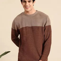 Mast & Harbour Colorblocked Acrylic Ribbed Longline Pullover image 1