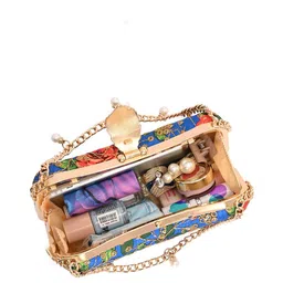 Toobacraft Embroidered Leaf Box Clutch image 5