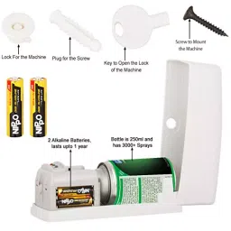 Airance Automatic A3 Room Freshener Dispenser Machine with 250 ml Khus (Vetiver) Fragrance Spray Bottle (Pack of 2) image 3