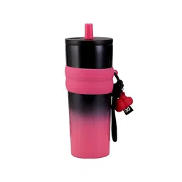 AUGEN Black Stainless Steel Vacuum Insulated Water Bottle-710 ml With Straw & Carry Strap-image-18