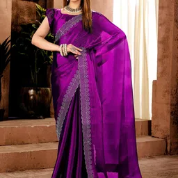 MEAVEN FEB Luxury Glow and Premium Jimmy Choo Saree with Classic Border Work Saree-image-80