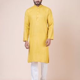 nawaz's kurta Nawaz's Mandarin Collar Cotton Silk Straight Kurtas-picture-9