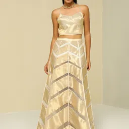 ZAITRA Striped Silk A-Line Reversible Maxi Skirt-picture-20