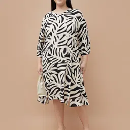 Nexus by Lifestyle Women Abstract Printed Slits A-Line Midi Dress image 2