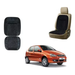 Auto Pearl Polyester, Cotton Front Vehicle Seating Pad Grey for Tata Indica-picture-44