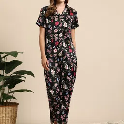 Mast & Harbour Printed Satin Night Suit-picture-13