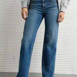 AMERICAN EAGLE OUTFITTERS Women Regular Fit Mid-Rise Light Fade Jeans-picture-11