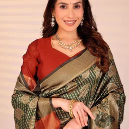 Florence Ethnic Motifs Woven Design Kanjeevaram Saree image 5