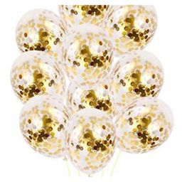 Bubble Trouble Golden Confetti Rubber Balloons For Decoration Golden - Pack of 12-picture-39