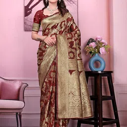Pionex Woven Design Pure Silk Ready To Wear Banarasi Saree-picture-20