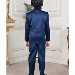 BT DEZINES Full Sleeves Beads Snowflakes Embellished 5 Piece Suit Set - Peacock Blue image 3