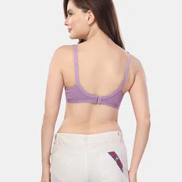 Fabme Cotton Sleeveless Solid Non Padded Maternity Nursing Bra - Lavender Purple image 3