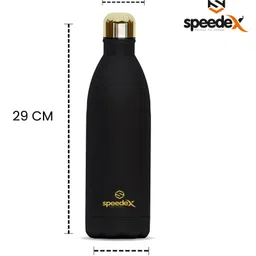 SPEEDEX Elite Gold Vacuum Insulated 24 Hrs Hot & Cold Thermosteel Water Bottle (1000 ml, Black ) image 2