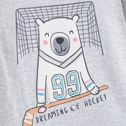 Ollypop Sinker Full Sleeves Top Bear Printed - Melange image 3