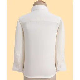 Robo Fry Cotton Woven Full Sleeves Solid 3 Piece Party Suit With Bow - Dark Green & White image 3