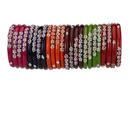 1ST TIME Set of 36 Stone-Studded Glass Bangles image 5