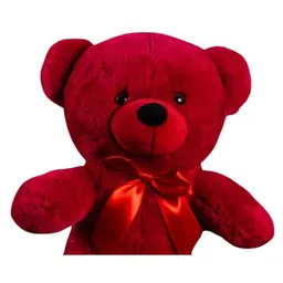 Tickles Cute Teddy Bear with Ribbon Bow Tie Soft Stuffed Plush Toy for Kids Boys & Girls Birthday Gifts (Color: Red Size: 30 cm) image 4